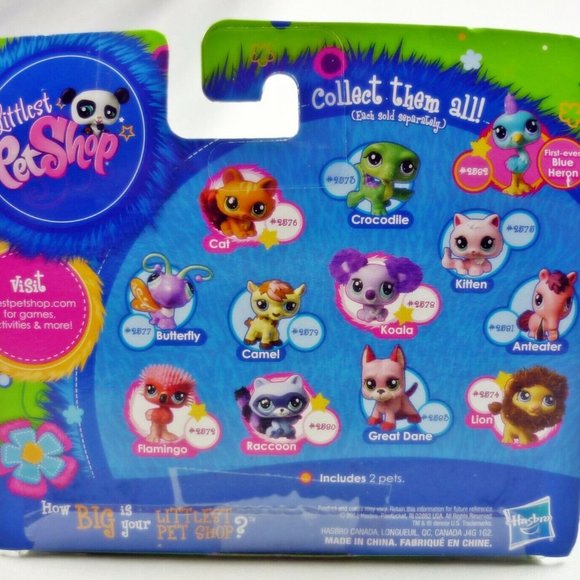 Littlest Pet Shop Pets Raccoon and Anteater Figures 2 Pack 2890 2891 NEW - Picture 2 of 4